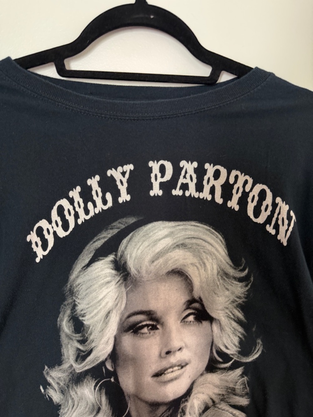 Black Graphic Dolly Parton Tee - Women Tops - Picture 3 of 5
